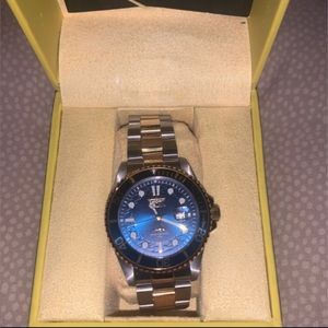 Yellow gold and sterling silver invicta watch